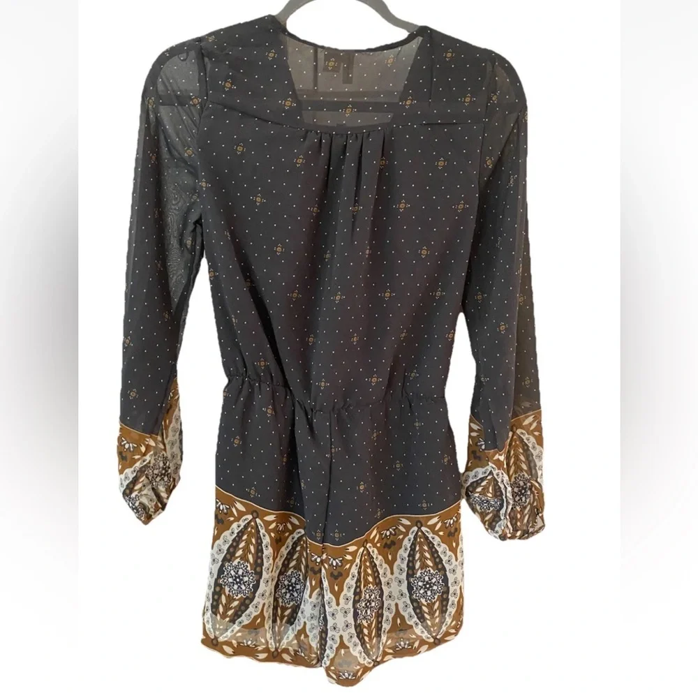 EUC Japan Jumper Romper Shorts Women’s Size S Ajrakh style Paisley Print Boho - Picture 5 of 16